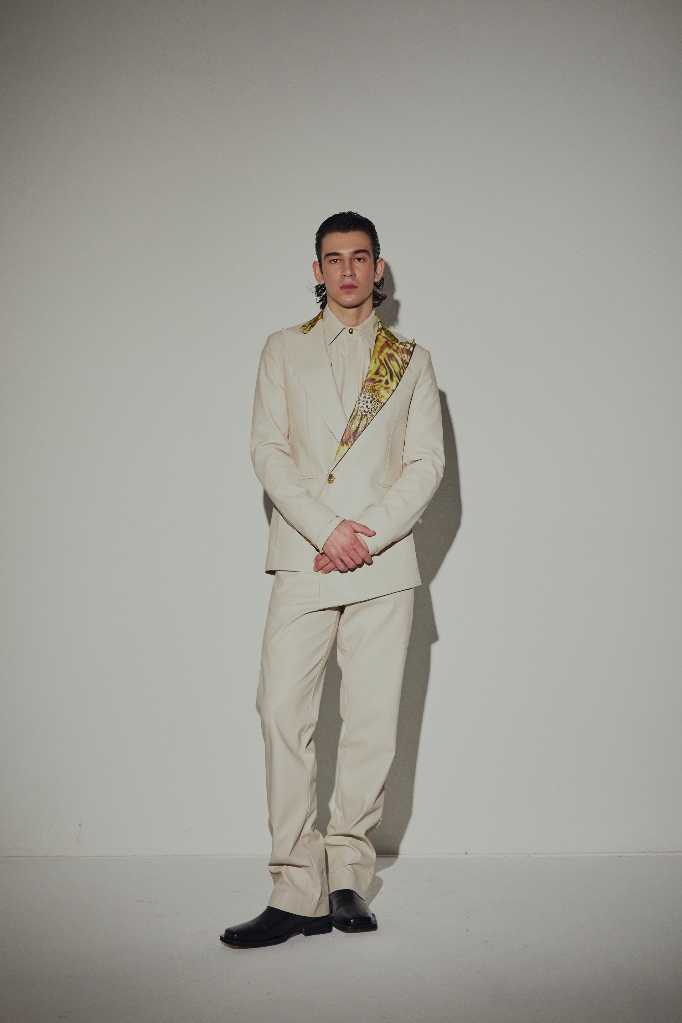 Giacca Ecopelle Lancia Weißer Revers Animalier