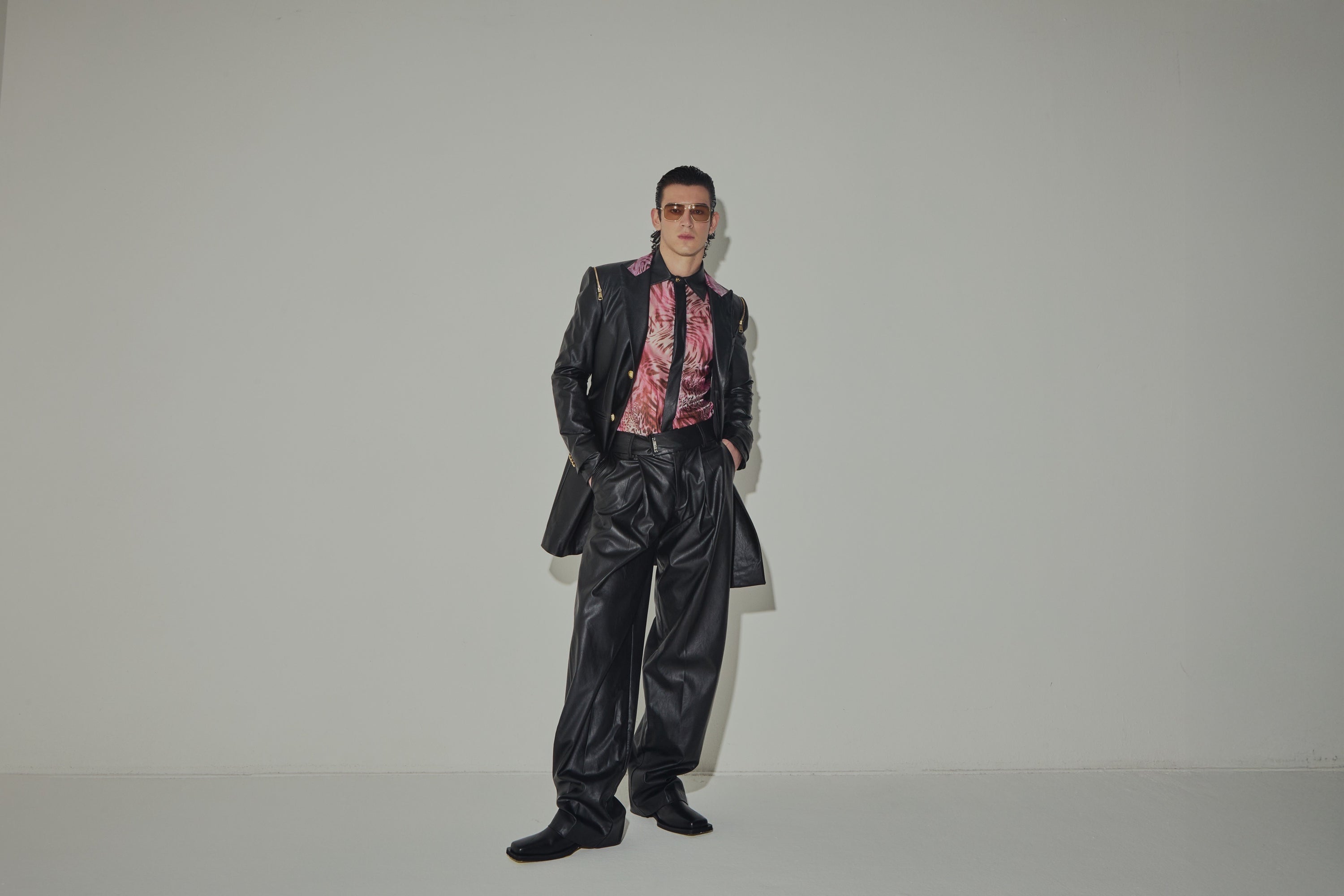 Camicia Regolare Ecopelle e Animalier