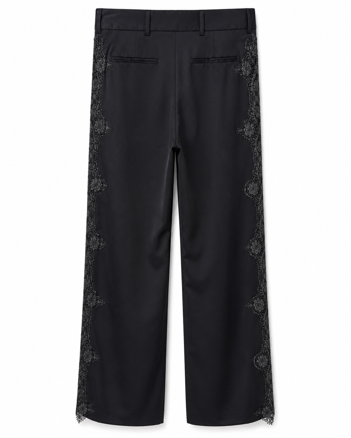 Pantalone Nero con Ricamo