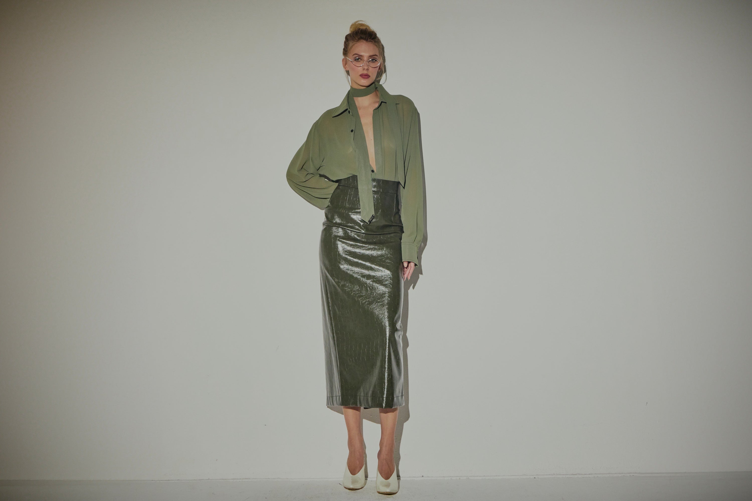 Gonna Tubo Eco Coccodrillo Verde