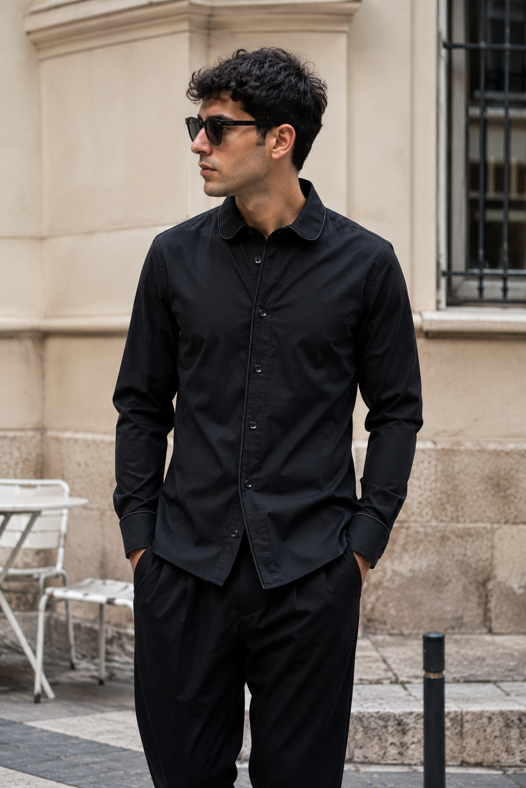 Camicia BEATLES - Schwarz/Schwarz