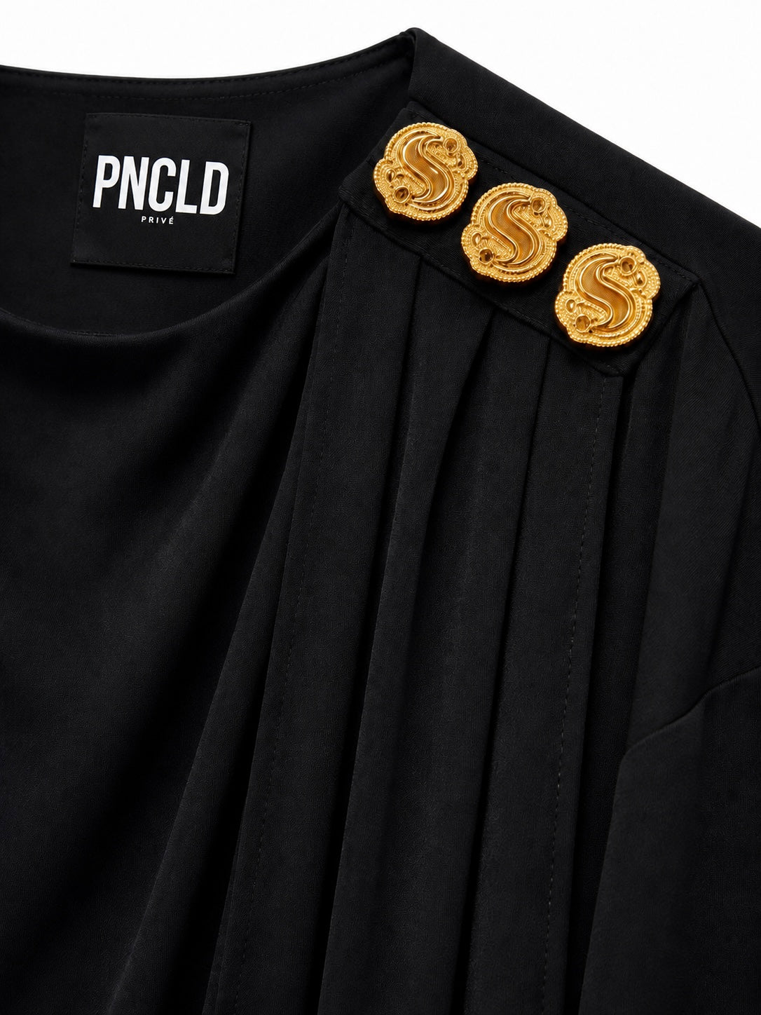 Maglia con Drappeggio Nera