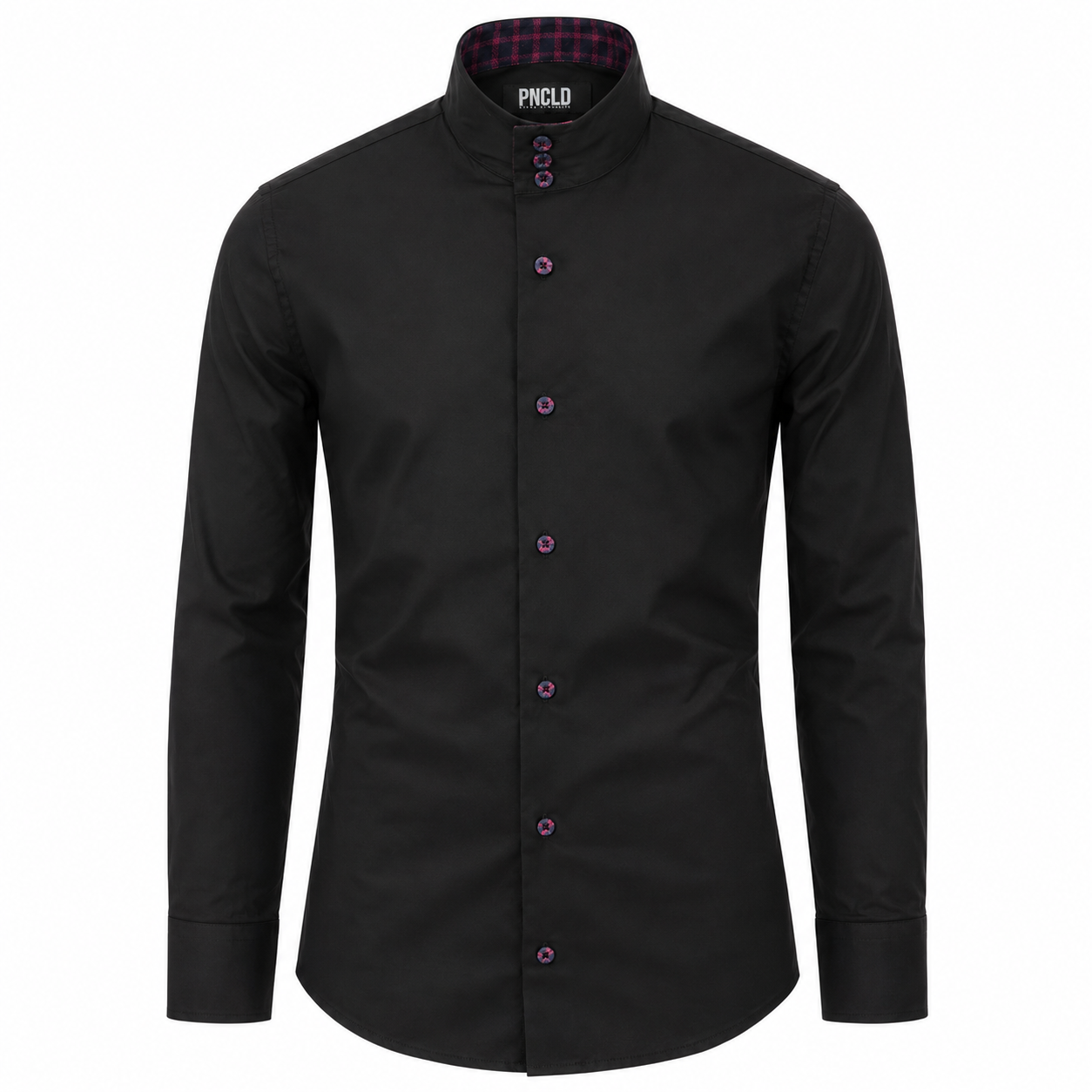 Camicia 3 LENNOX - Black/Night Blue Square Red Line CC
