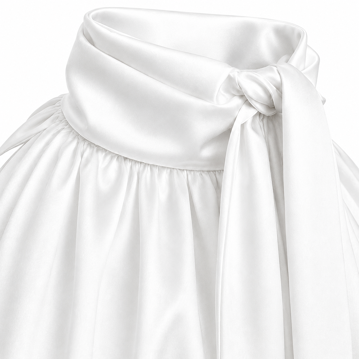 Camicia Collo Alto Giromanica Bianca Raso