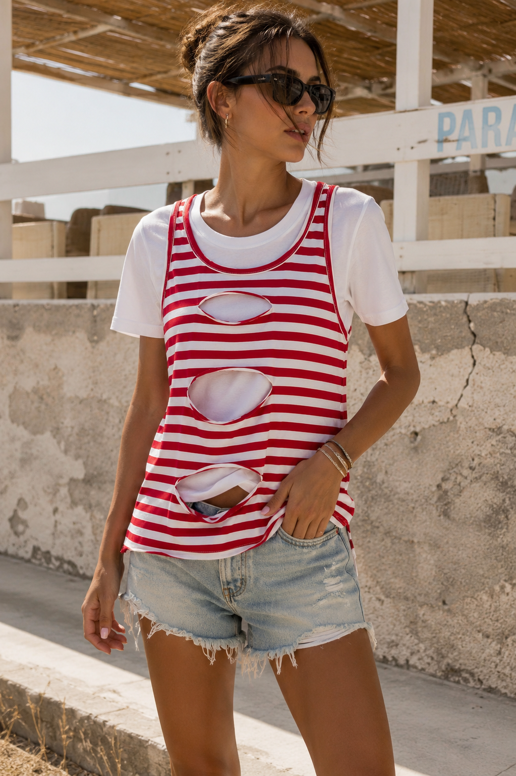 Camisa NIKY JAM - Línea roja con lágrima