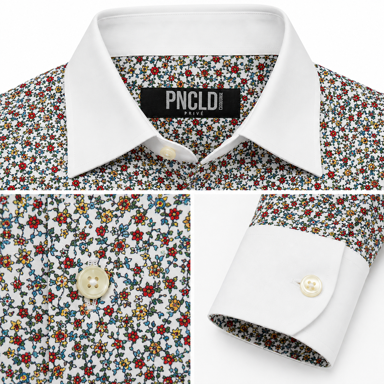 Camicia WHITESNAKE - Red Flower/White Neck