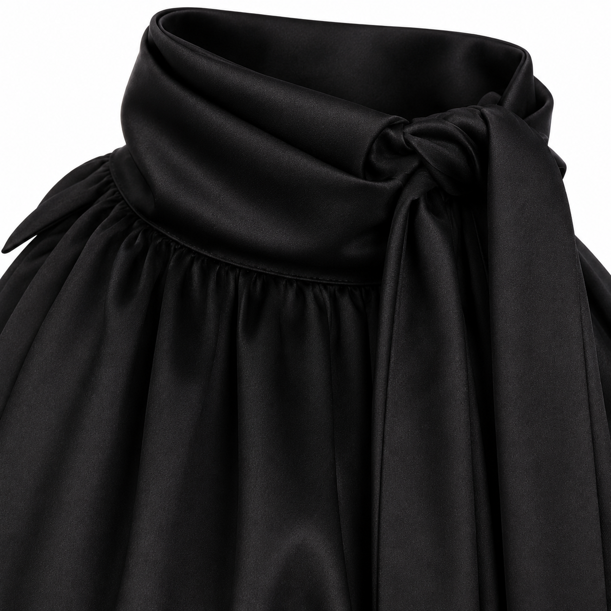 Camicia Collo Alto Giromanica Nera Raso