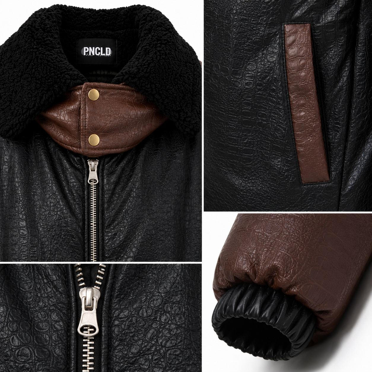 Abrigo EASTWOOD - Cuero sintético marrón negro