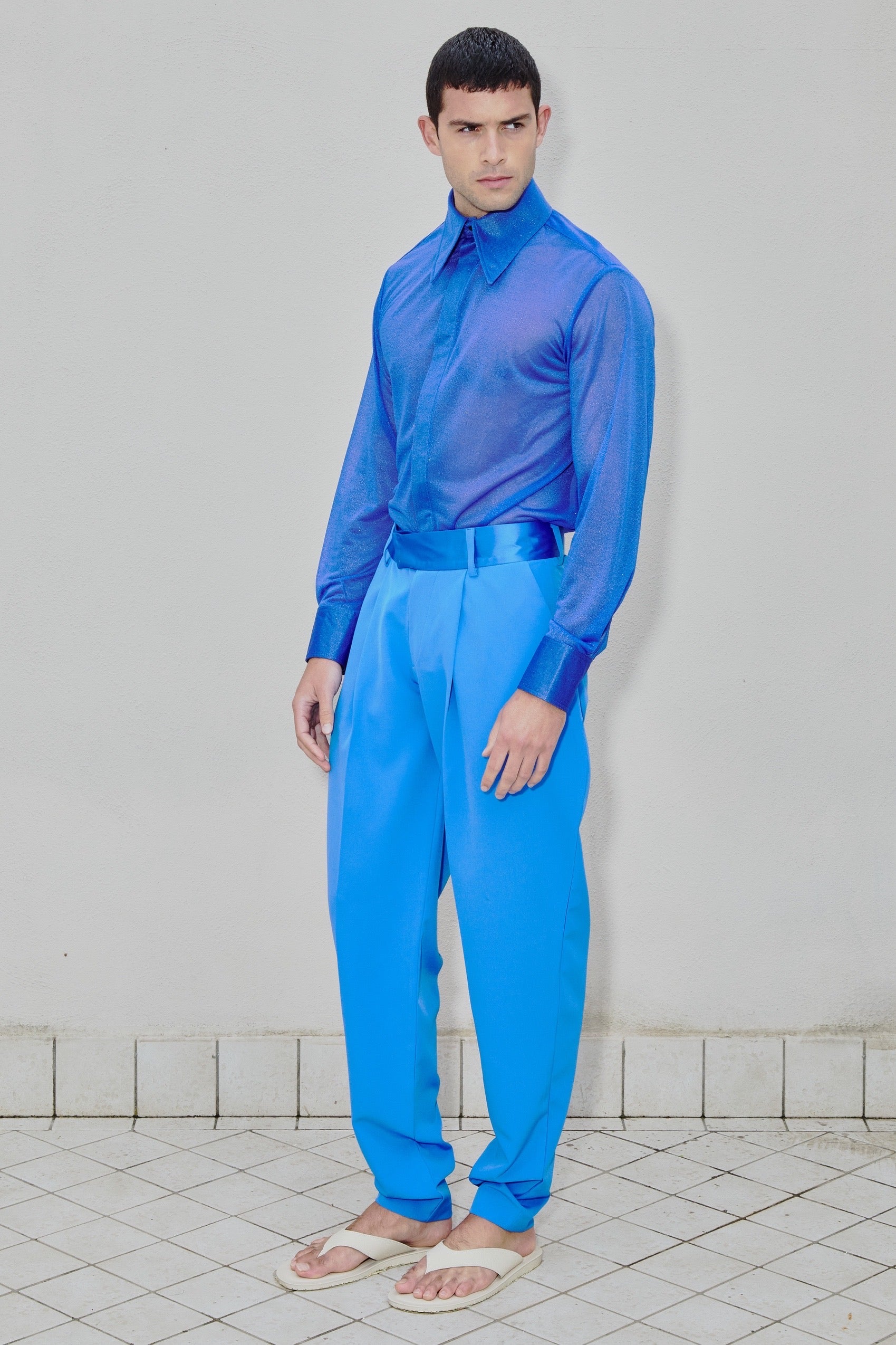 Chemise coupe régulière bleue