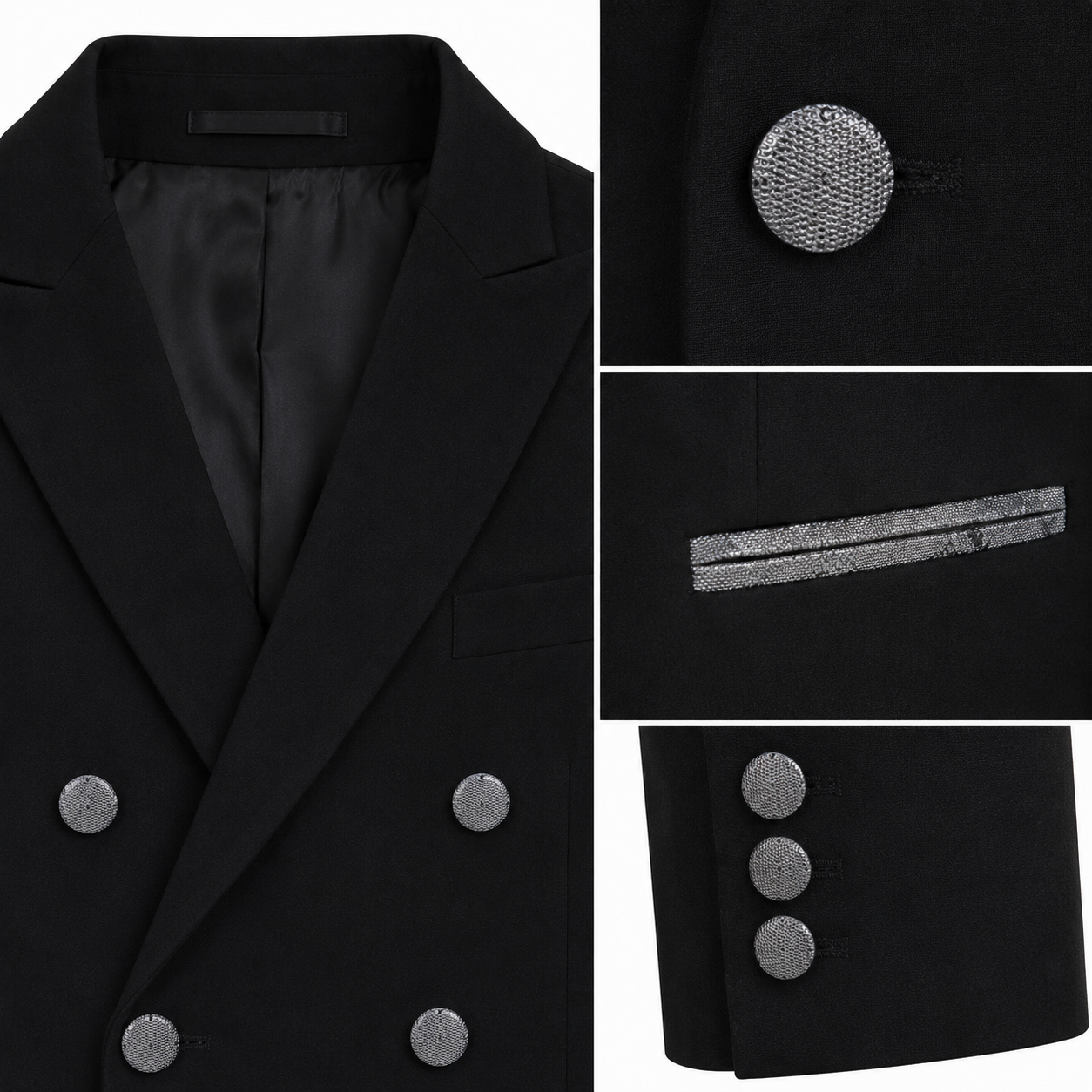 Chaqueta 4 BOWIE - Botones Negro/Gris
