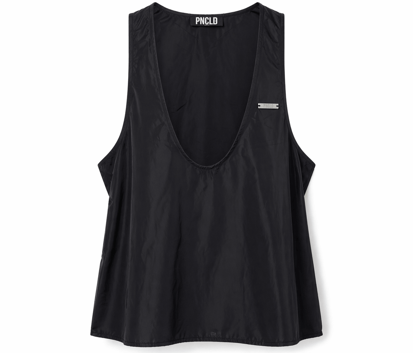 Canotta Nylon Nera Scollo a V