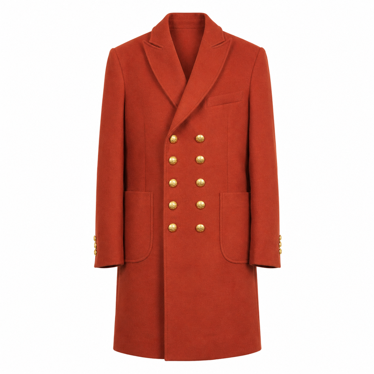Cappotto Deep Orange Gold Buttons