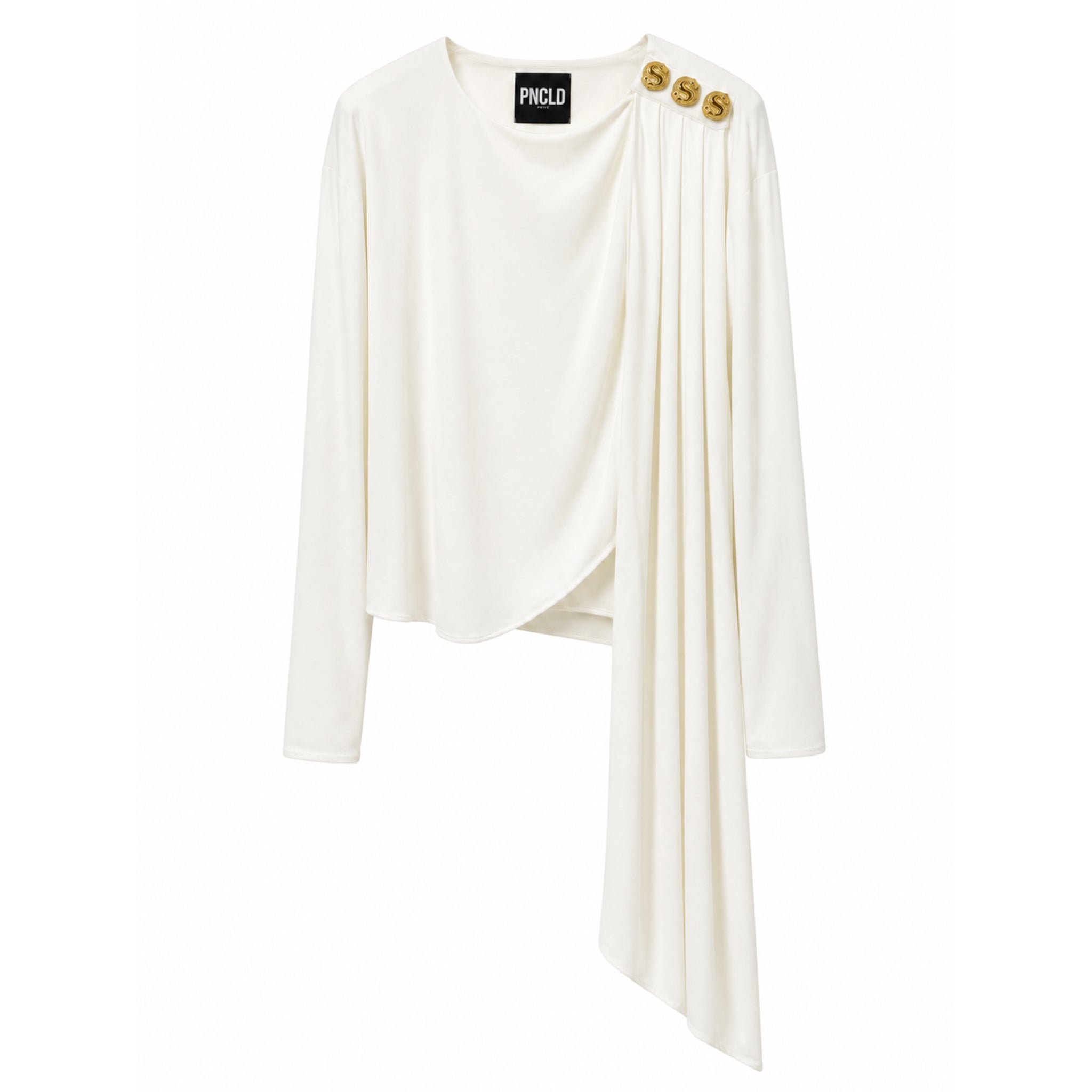 Maglia con Drappeggio Bianca