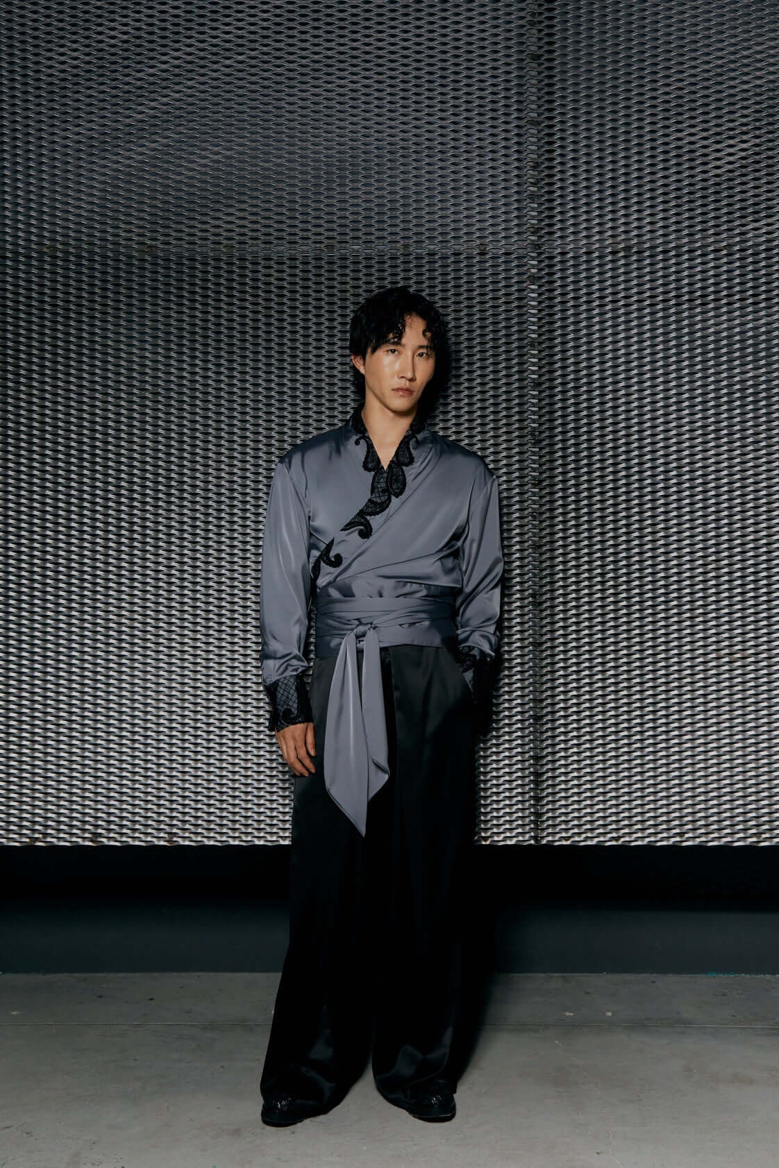 Camicia Kimono Raso Ricamo