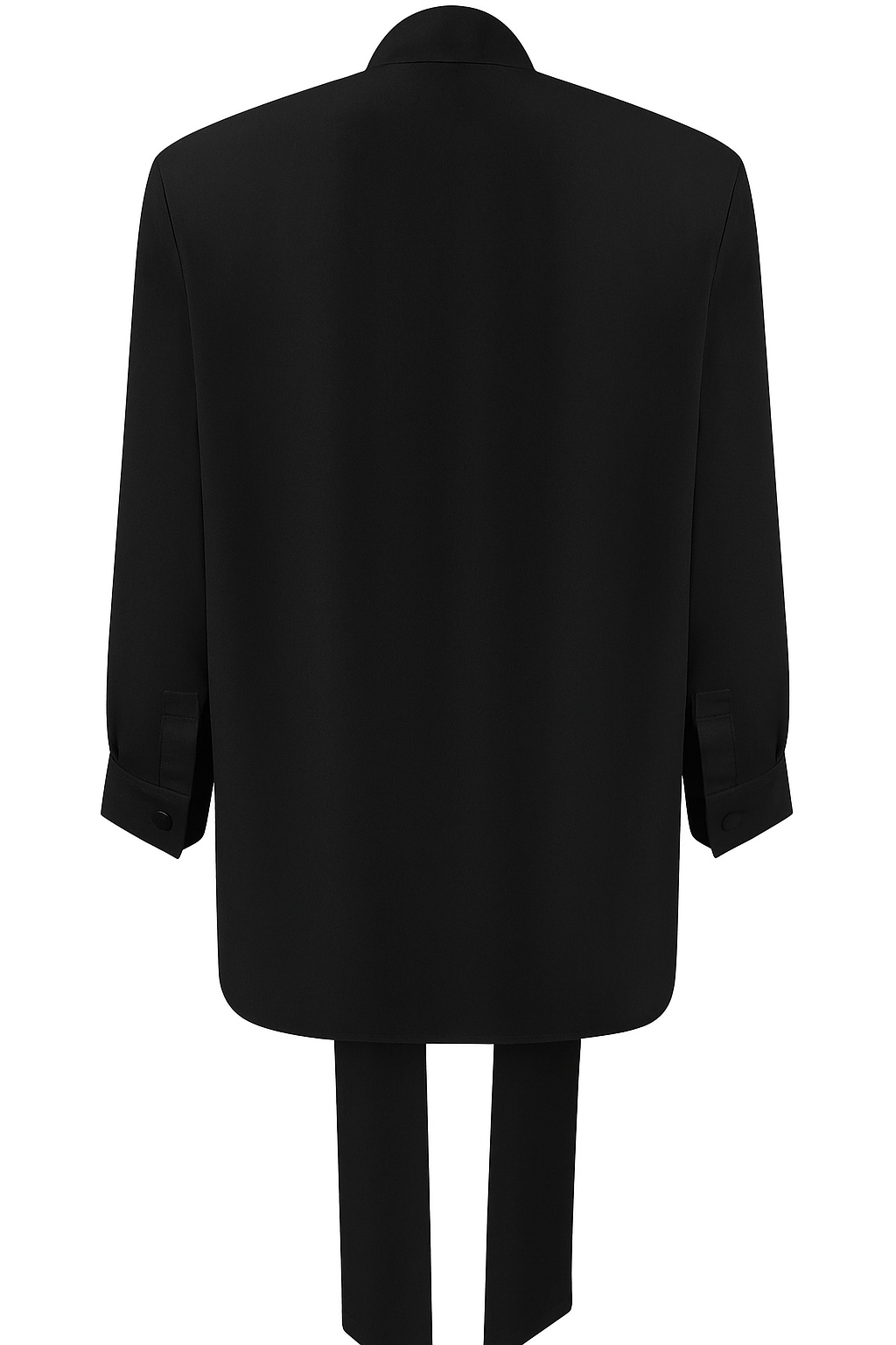 Camicia Collo Foulard Georgette Nera retro