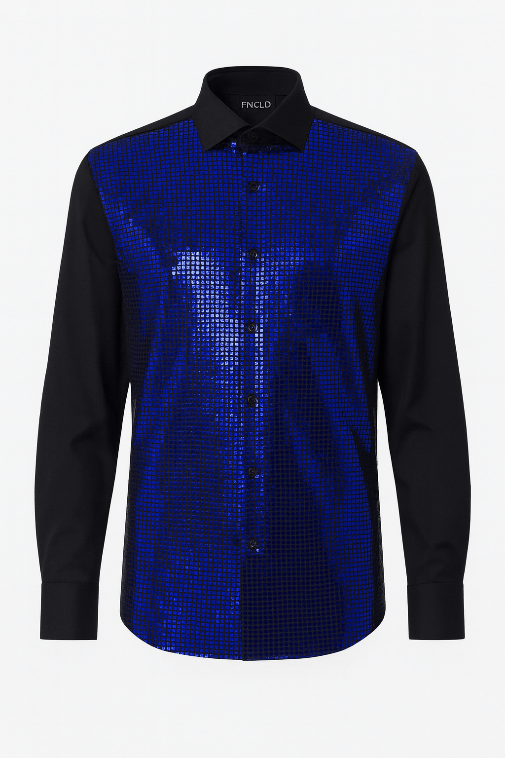 camicia Classica Regolare HADDAWAY - Black/Blue Square