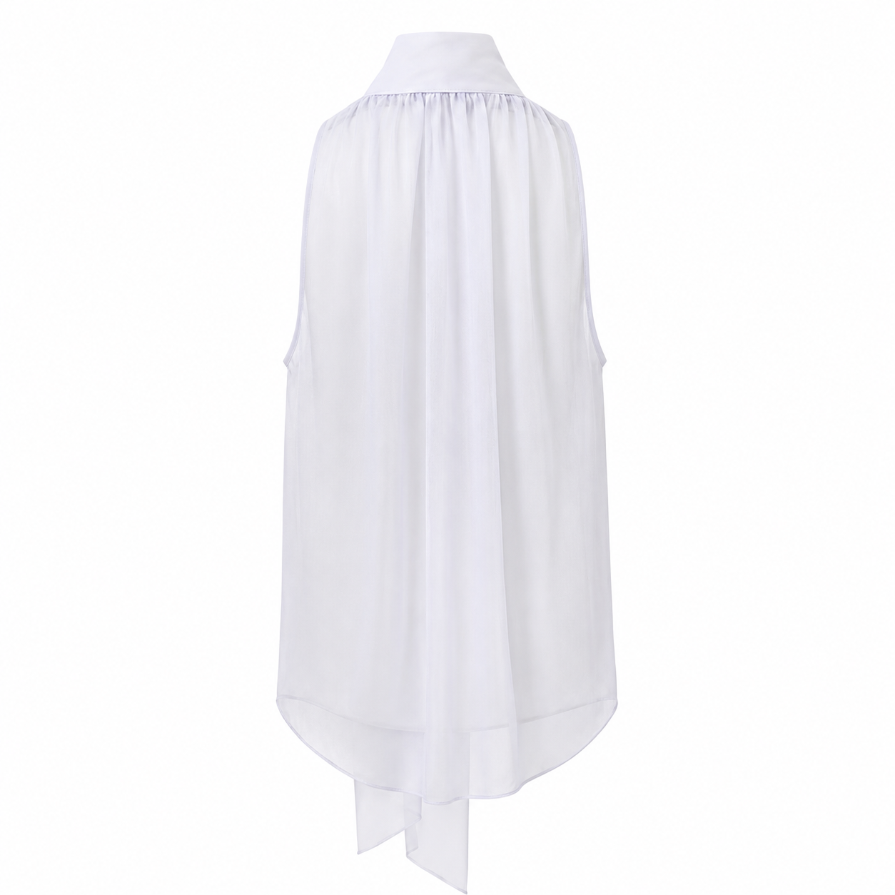 Chemise blanche à col montant sans manches