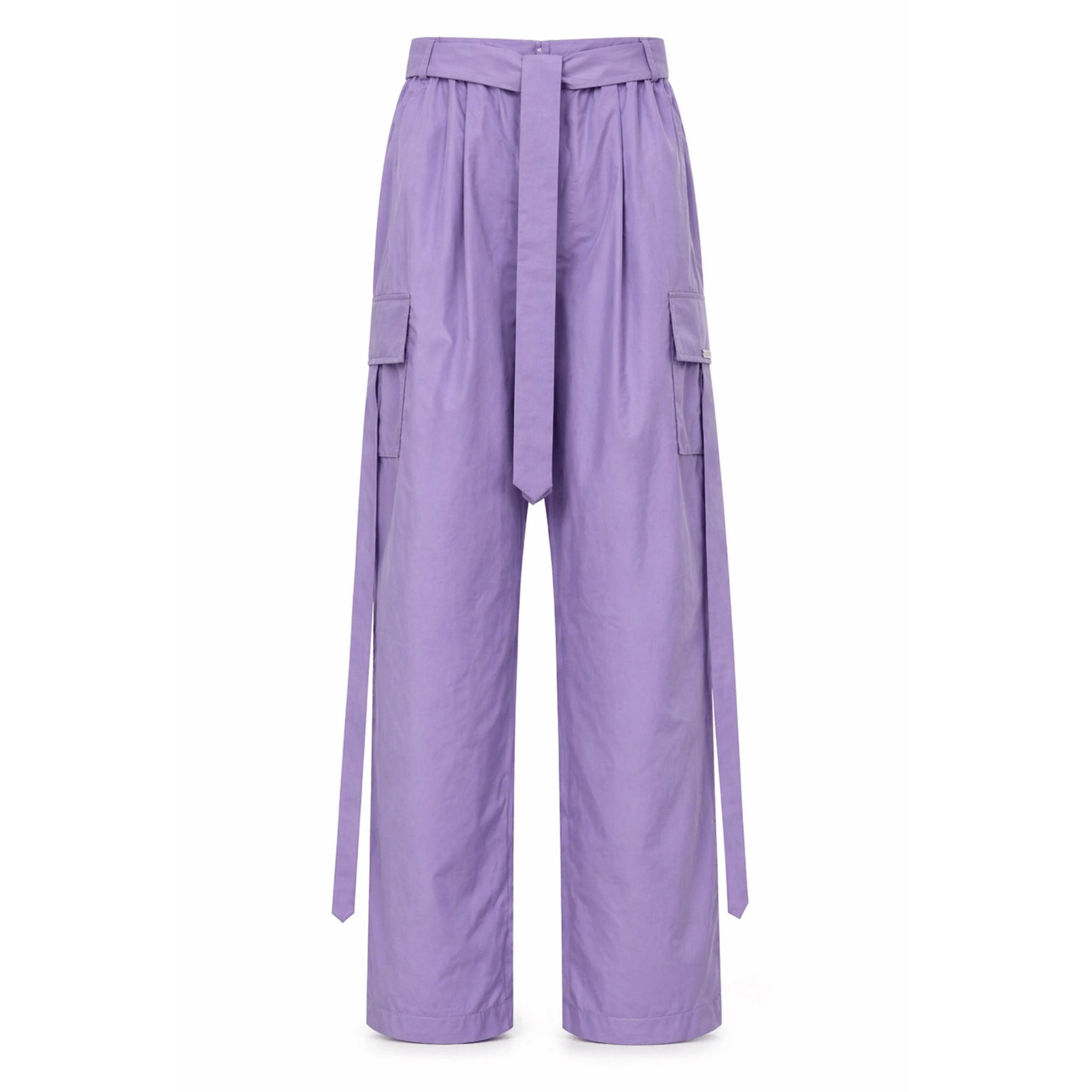 Pantalon cargo en nylon lilas