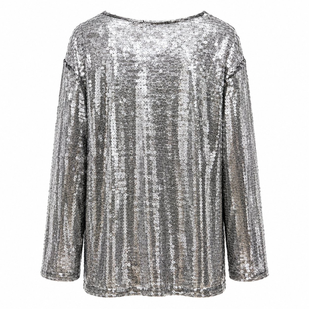 Casacca Girocollo Silver Paillettes