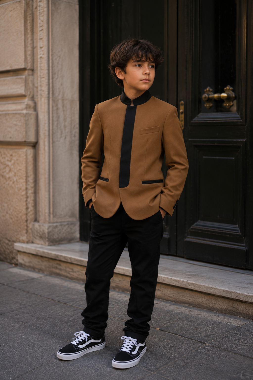 Children's GENESIS Jacket - Mud/Black Stripe