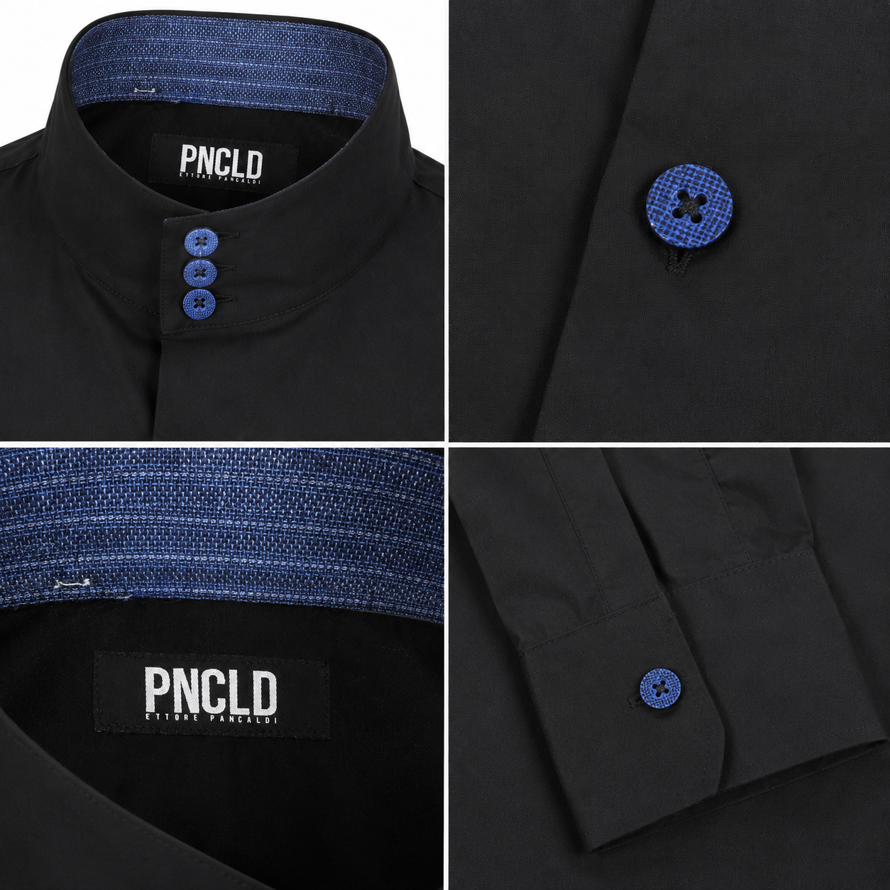 Camicia 3 LENNOX - Black/Sky Blue Line Blue CC