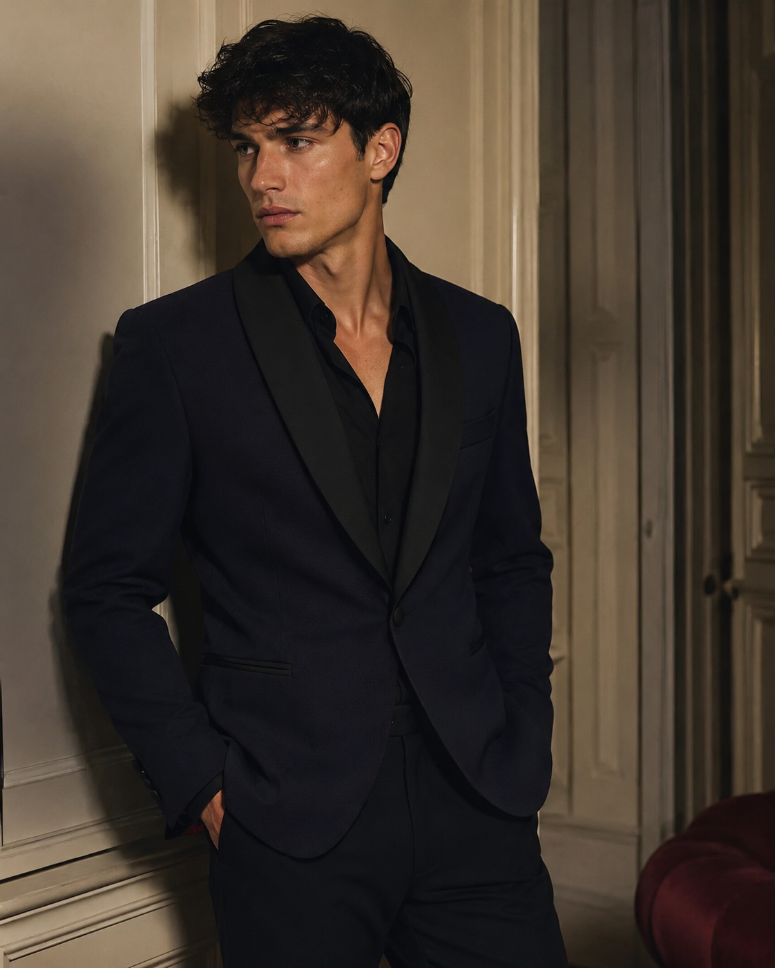 Jacke JAGGER - Blau/Schwarz Schal