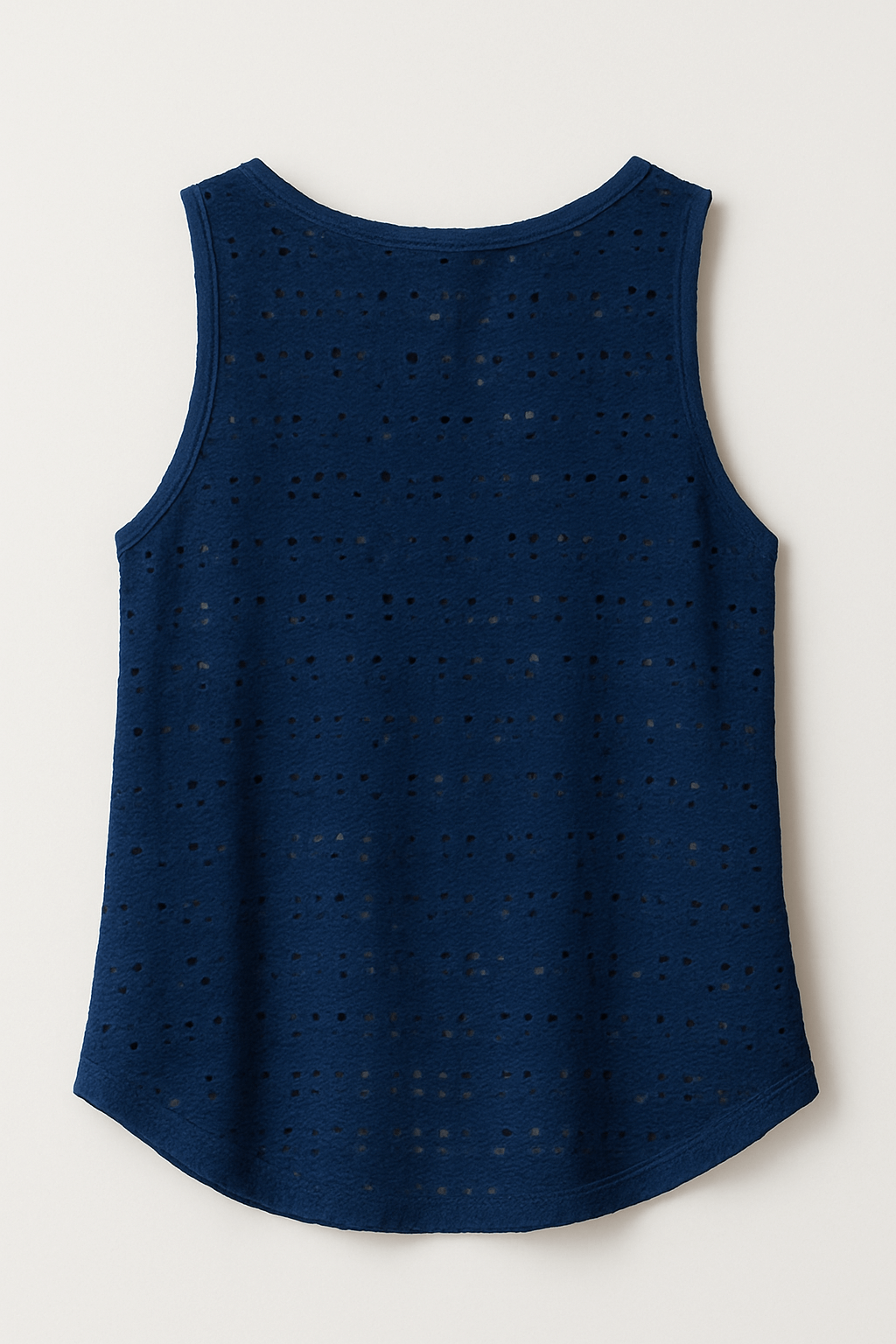 Canotta Traforata in Cotone  Blu retro