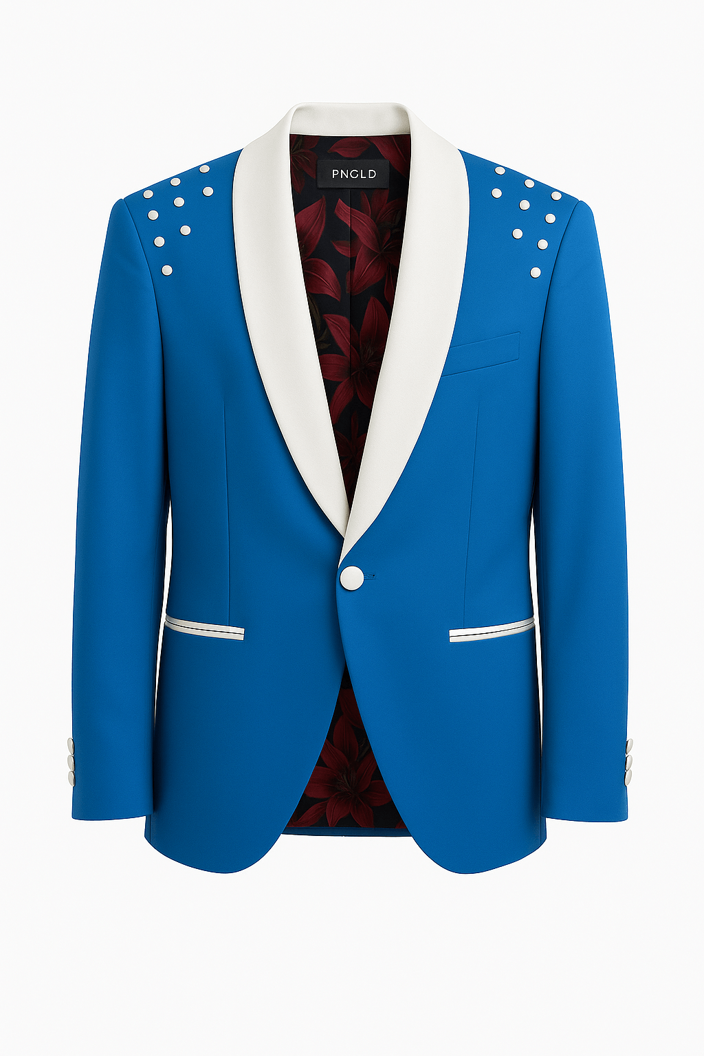 Veste JAGGER - Bleu Corail/Clous Blancs