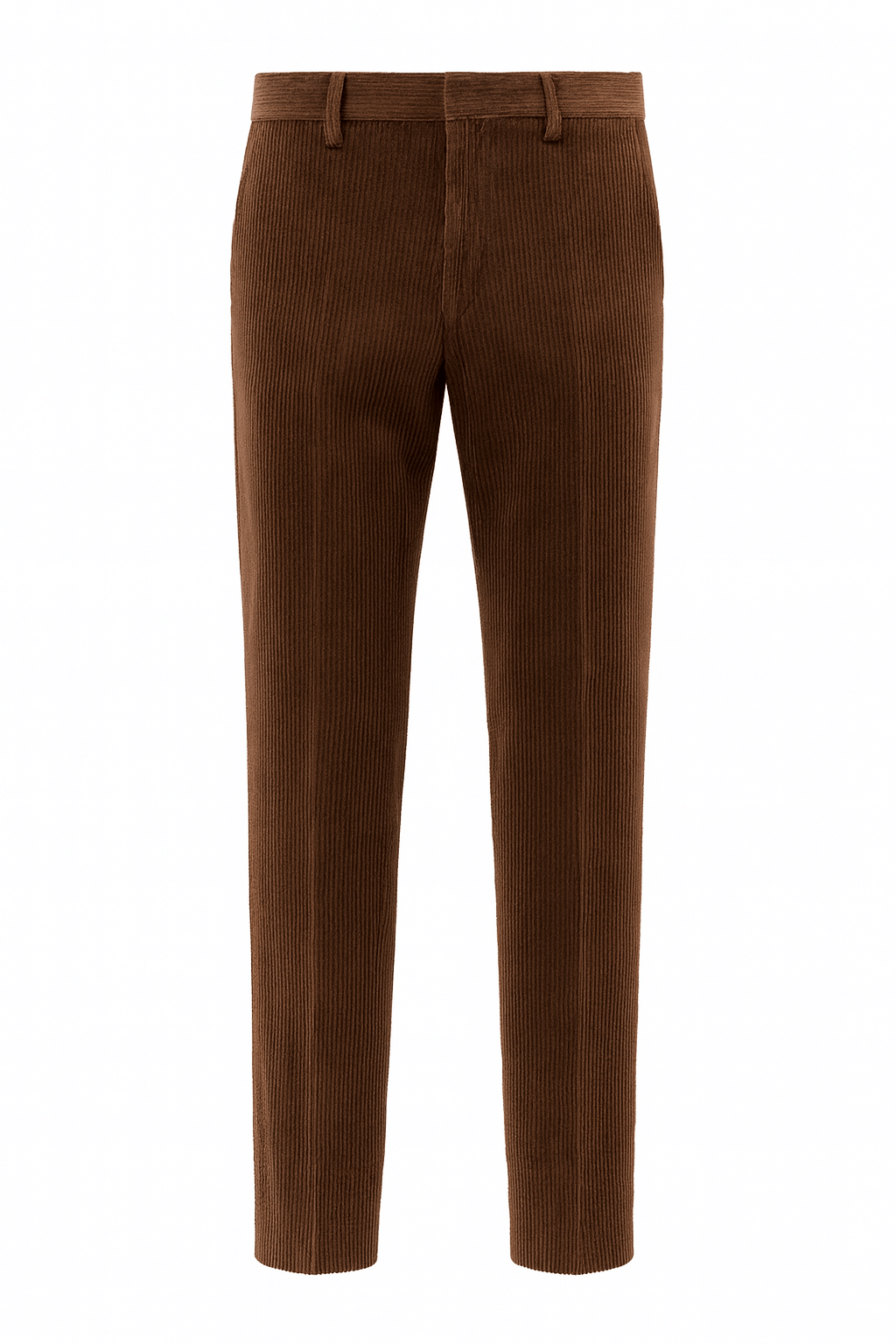 Pantalone Regolare Velluto Marrone fronte