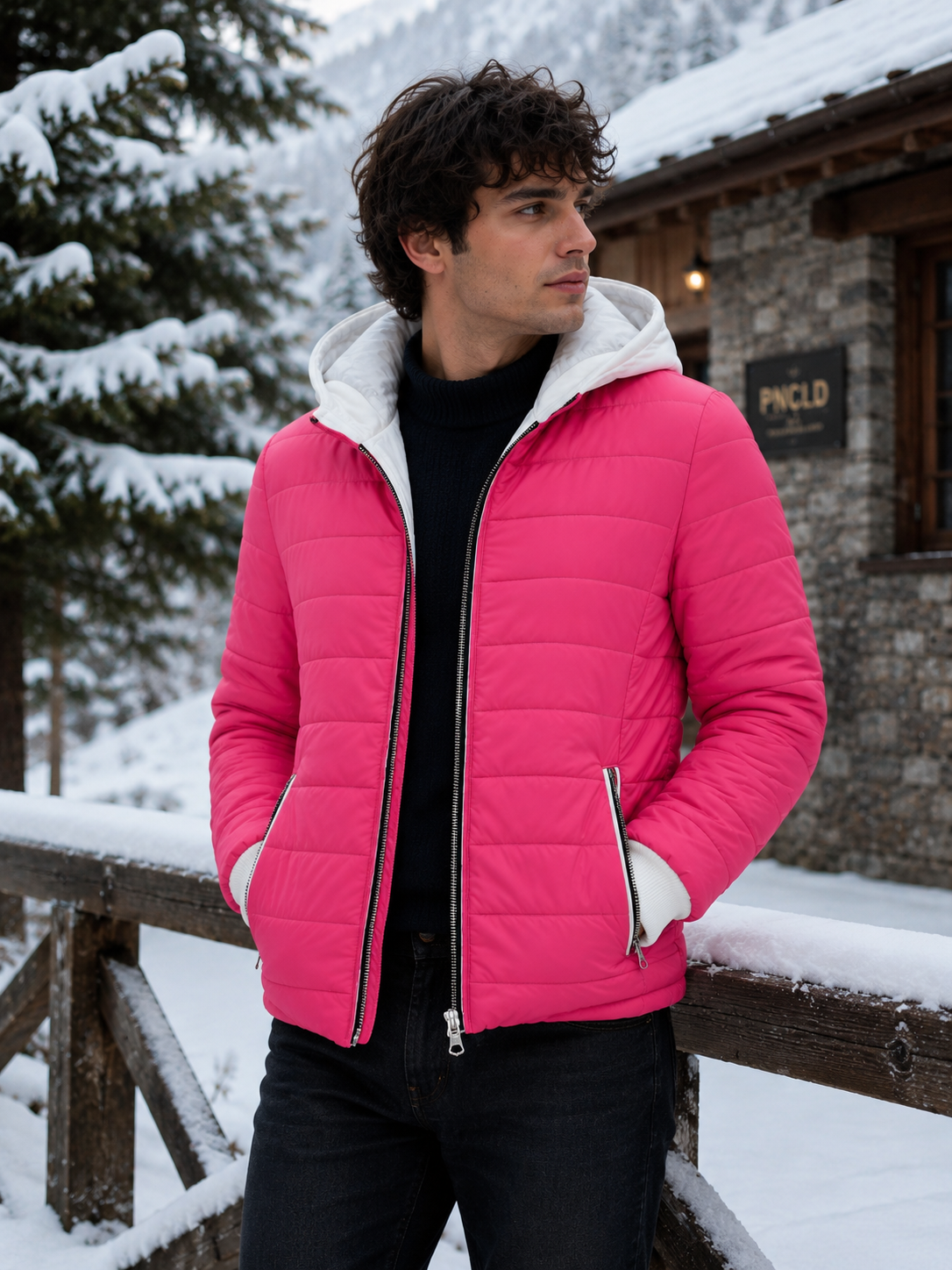 Jacke EASTWOOD - Fuchsia/Weiß