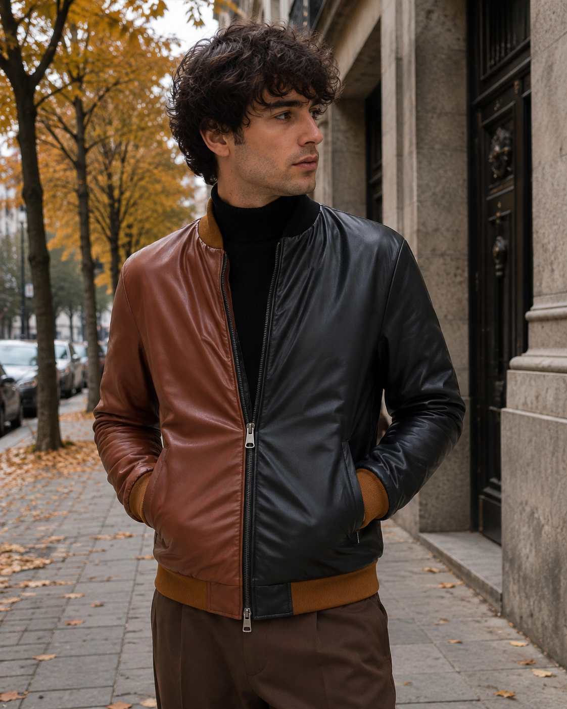 Bomber BARCELONA - Noir/Marron