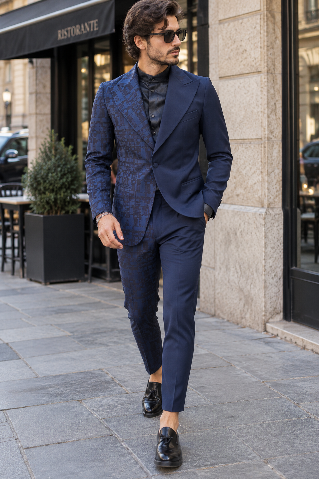 Jacke ELTON JOHN BICOLOR - Blau/Blaue Madras