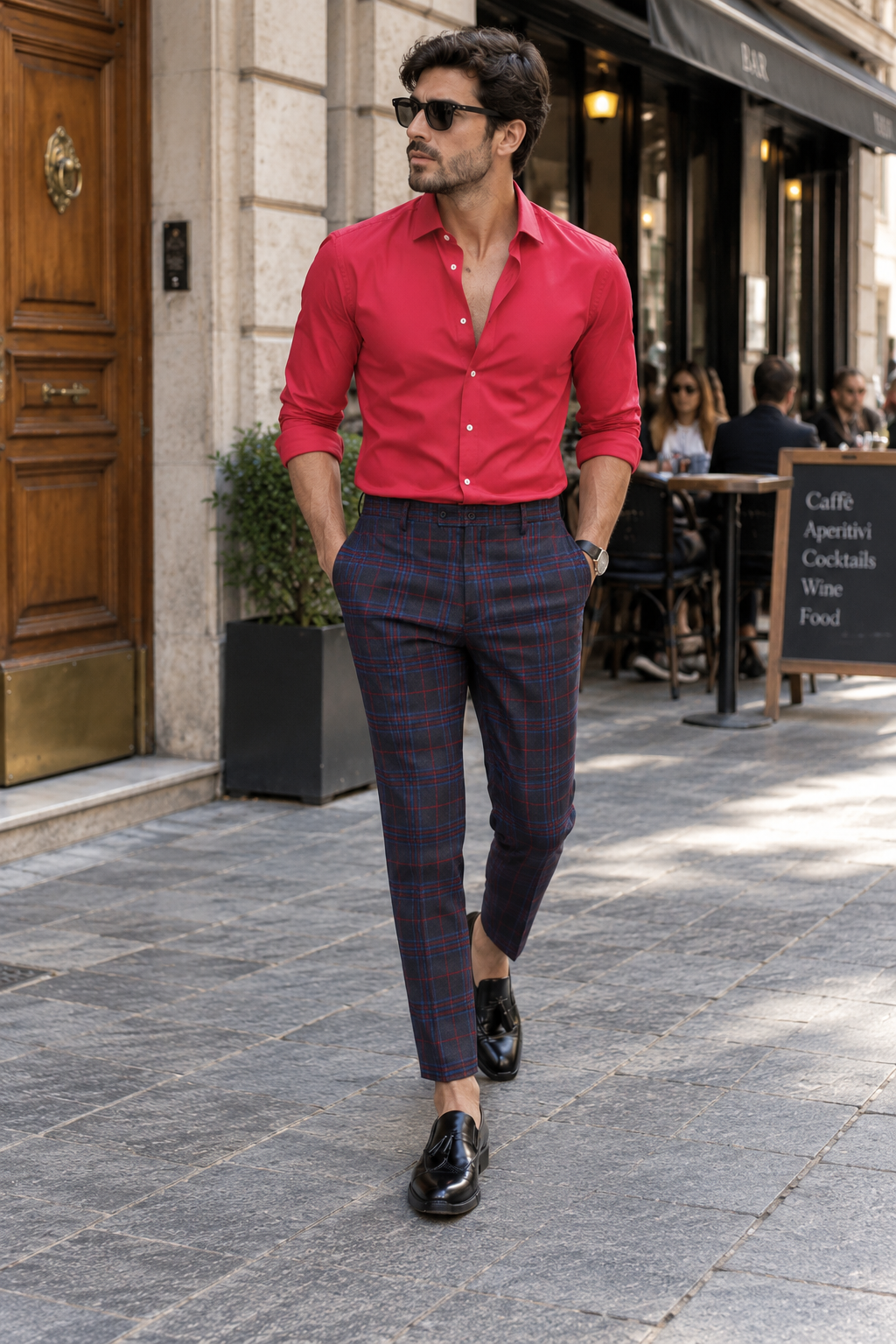 Pantalone TIMBERLAKE - Blue Square Sky Blue/Red Line