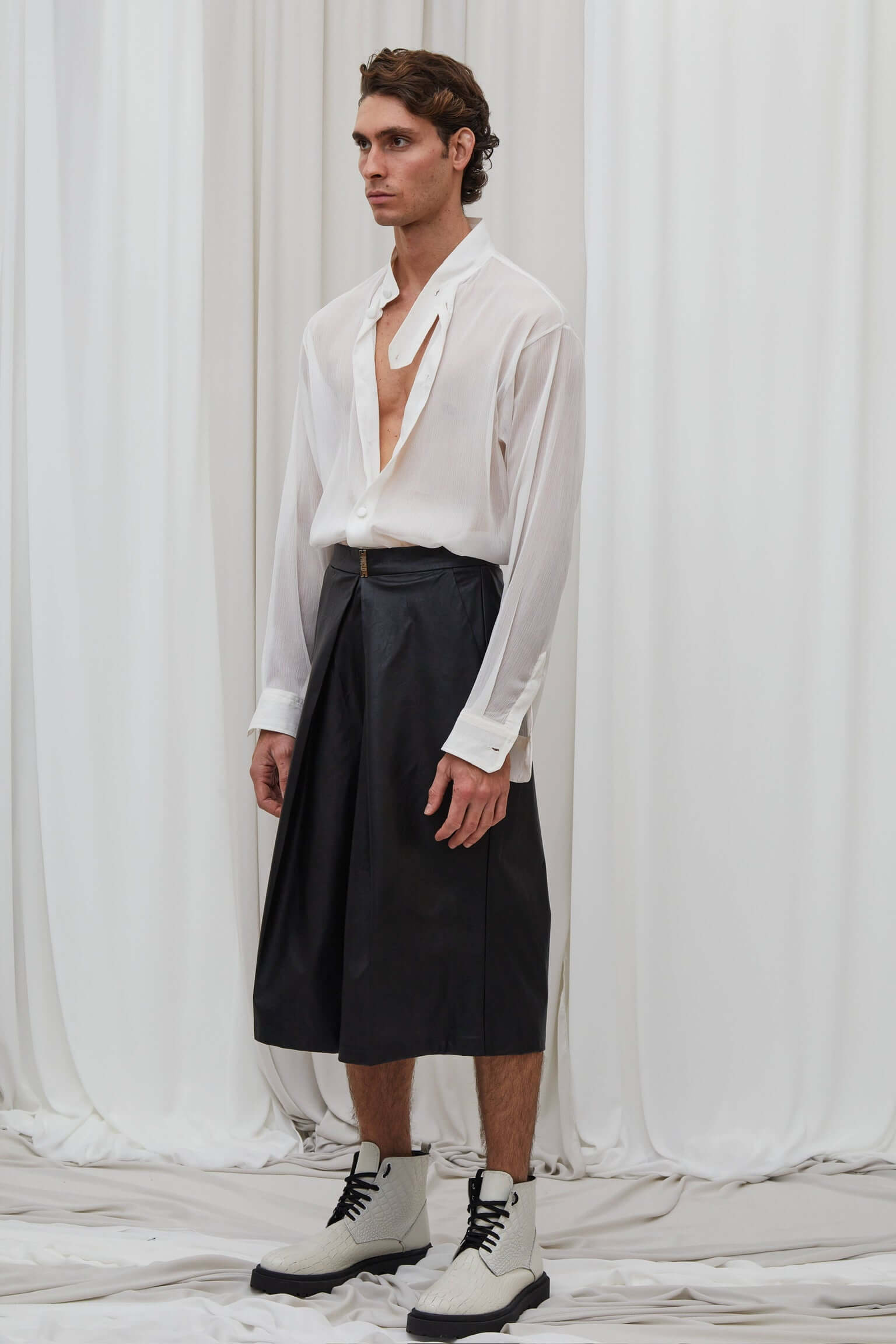 Camicia Georgette Collo Coreano