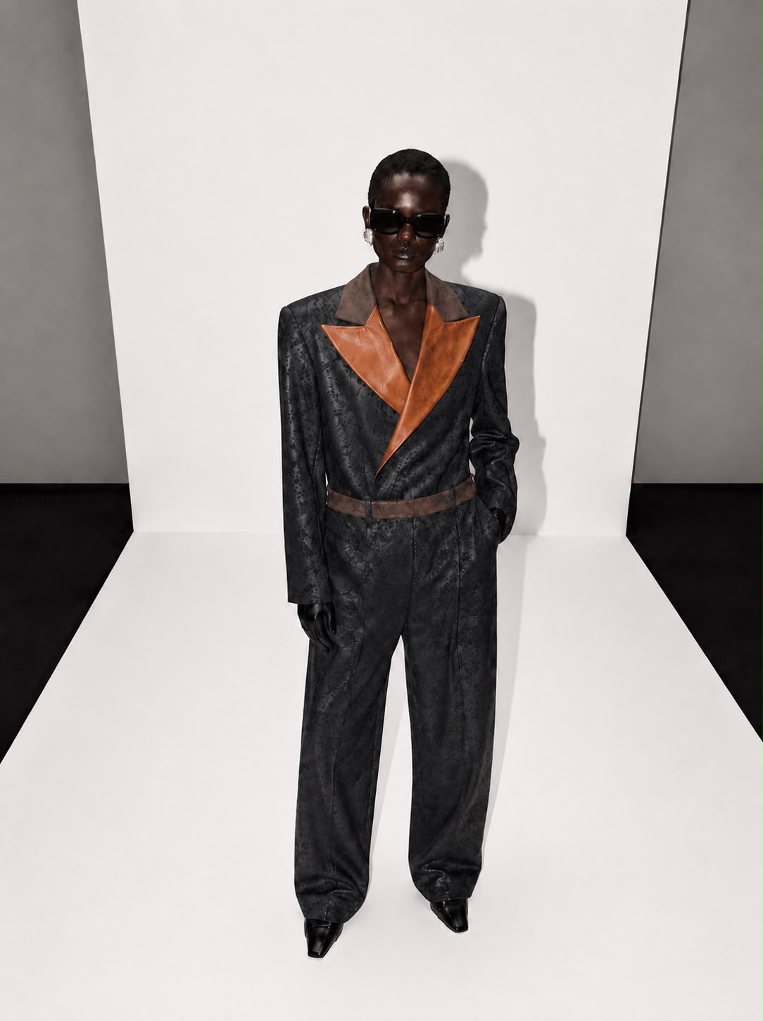 Tuta Blazer Camoscio Nero Multicolor