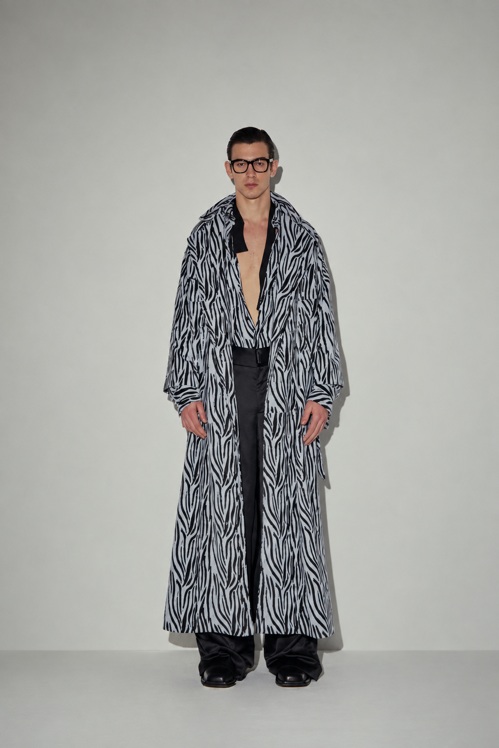 Trench Long en Paillettes Zèbre