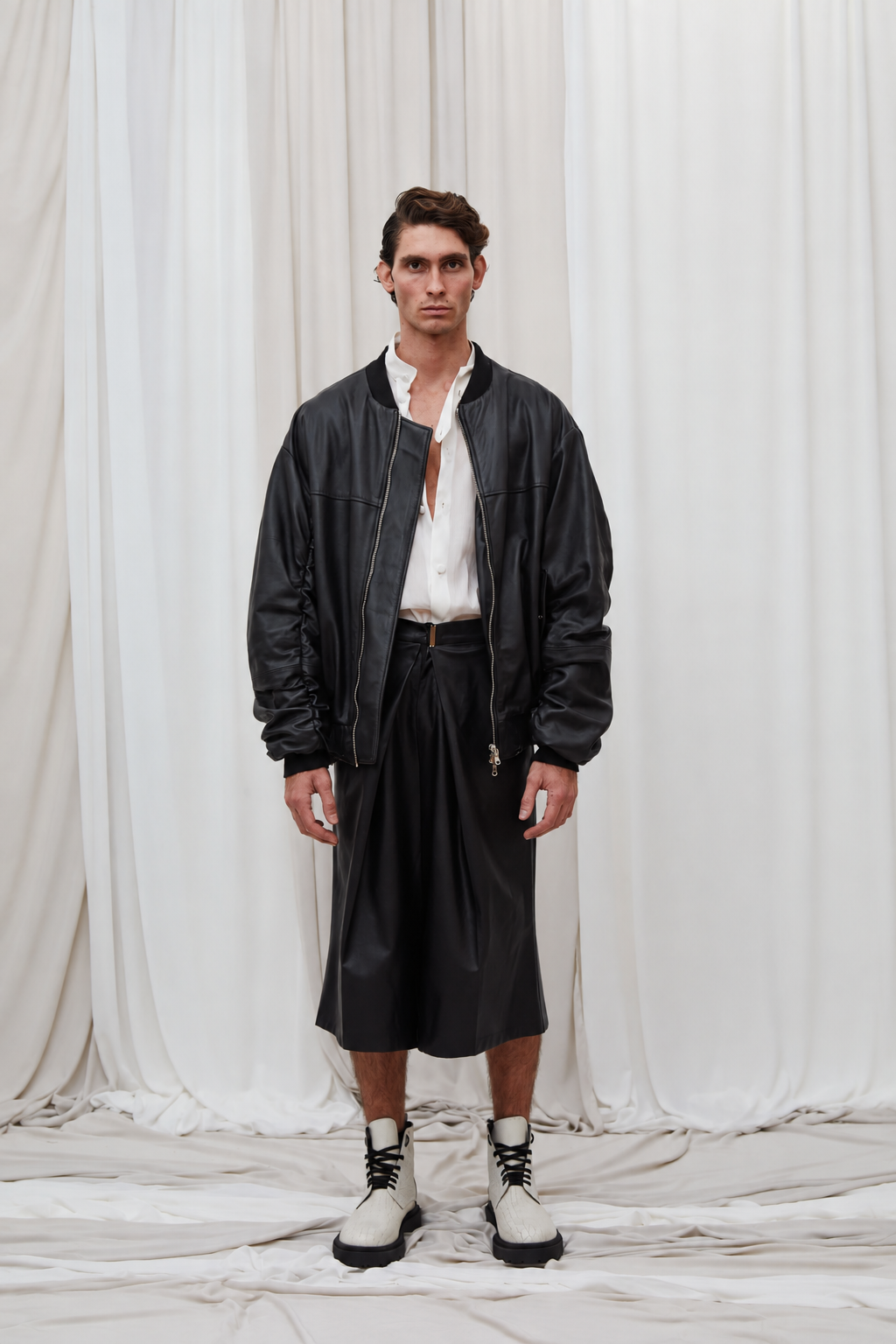 Bomber in Pelle Nero