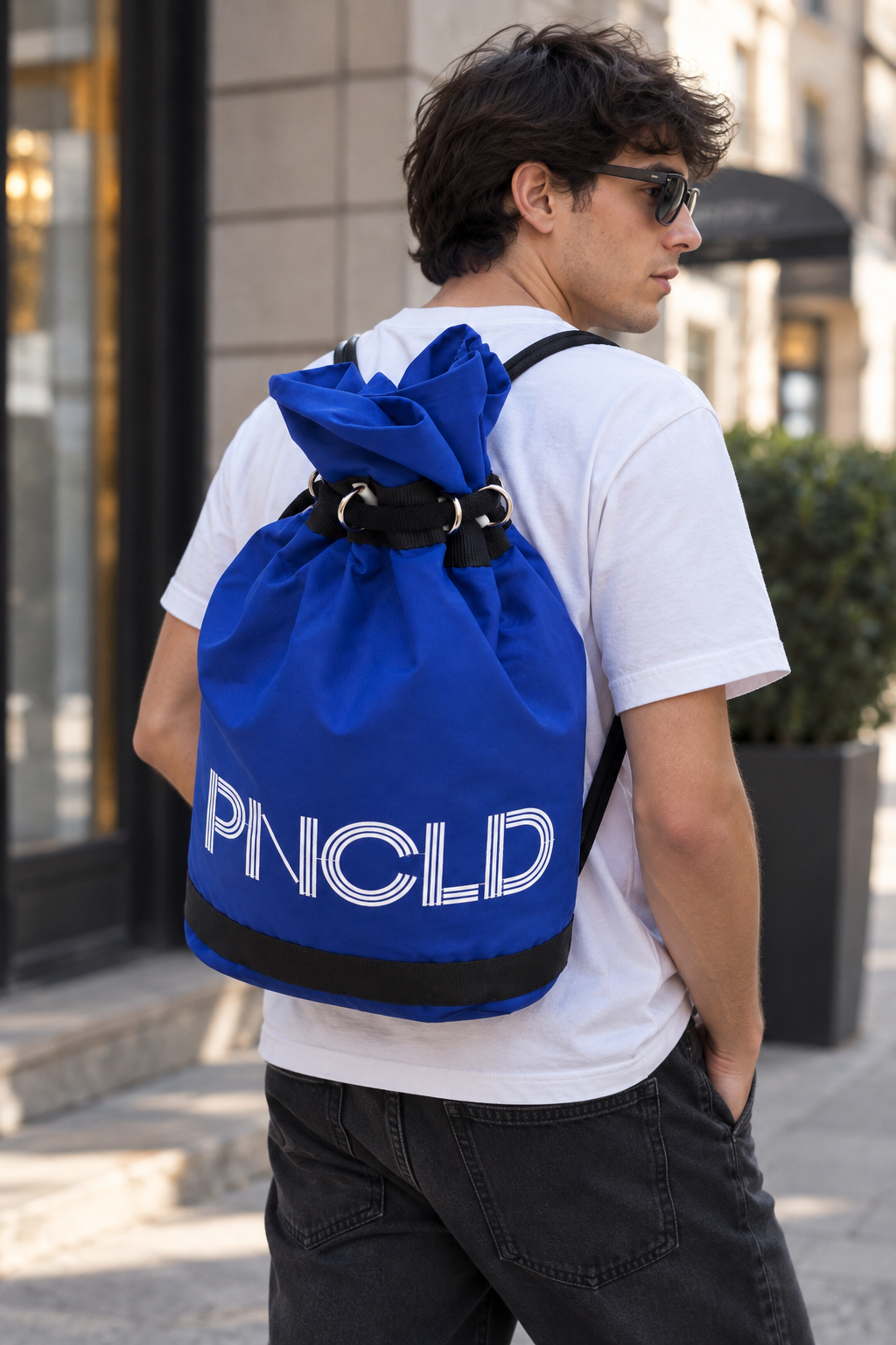 Sacco Borsa Regolabile in Tessuto Blu