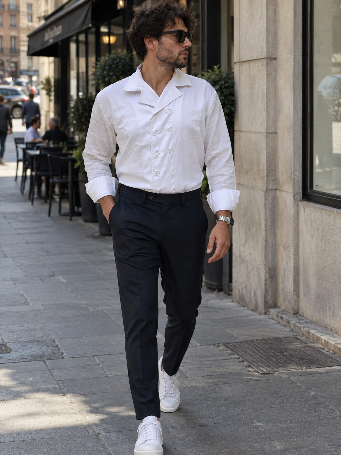 HOLLAND Shirt - White Linen/Satin