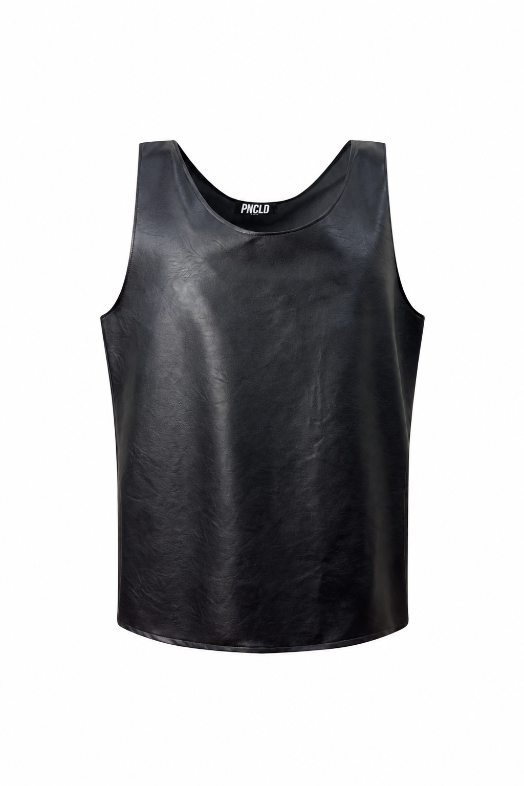 Canotte en simili cuir noir avec zip