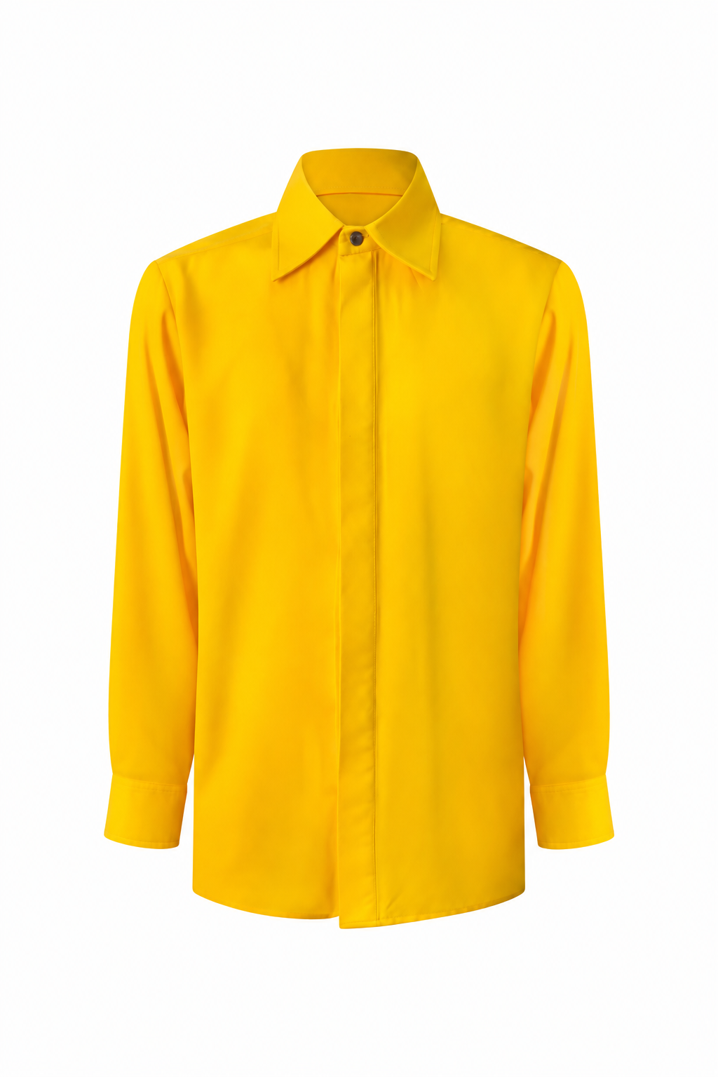 Chemise Coupe Droite En Georgette Moutarde