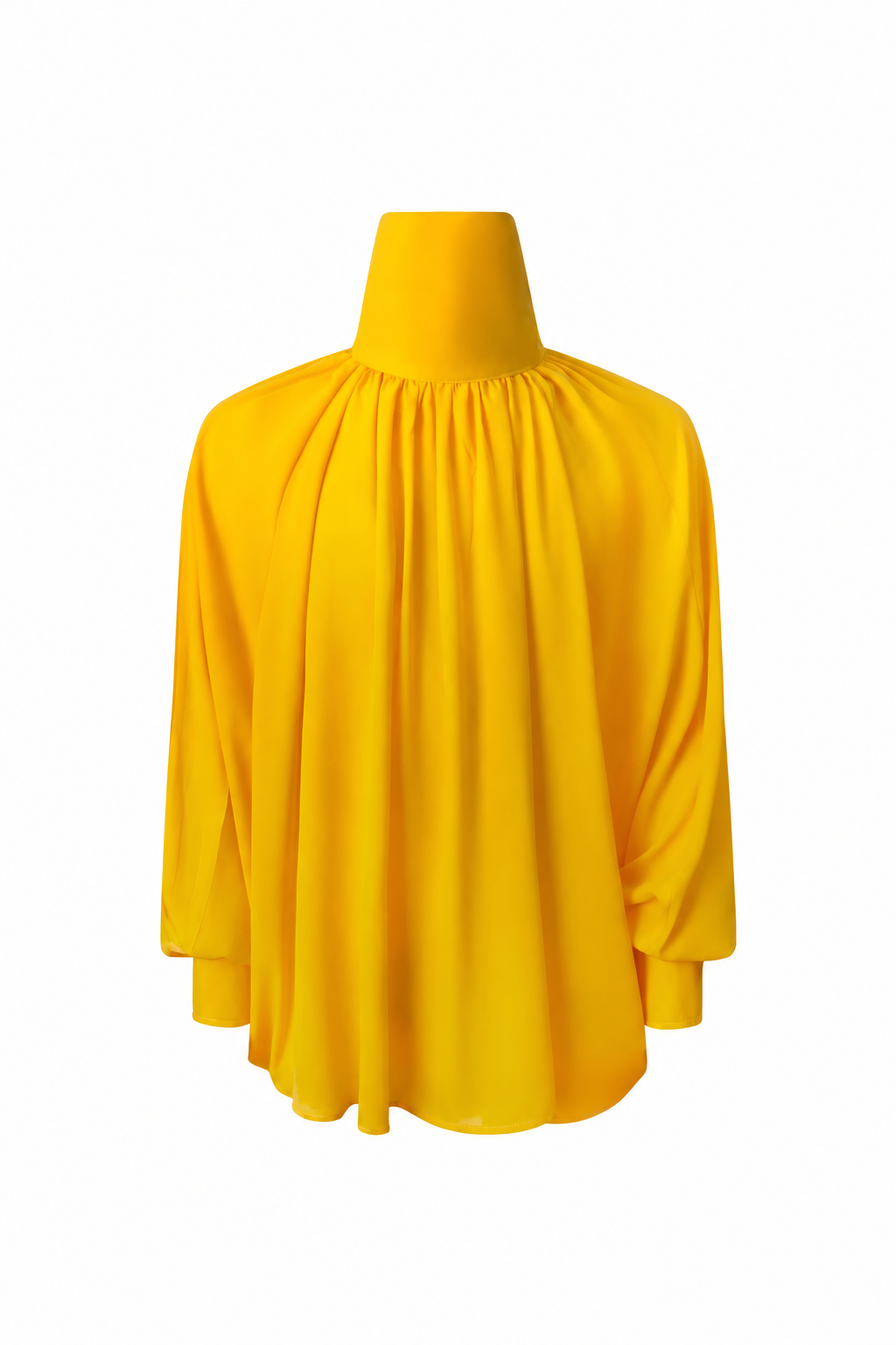 Chemisier Georgette Col Montant Foulard Moutarde
