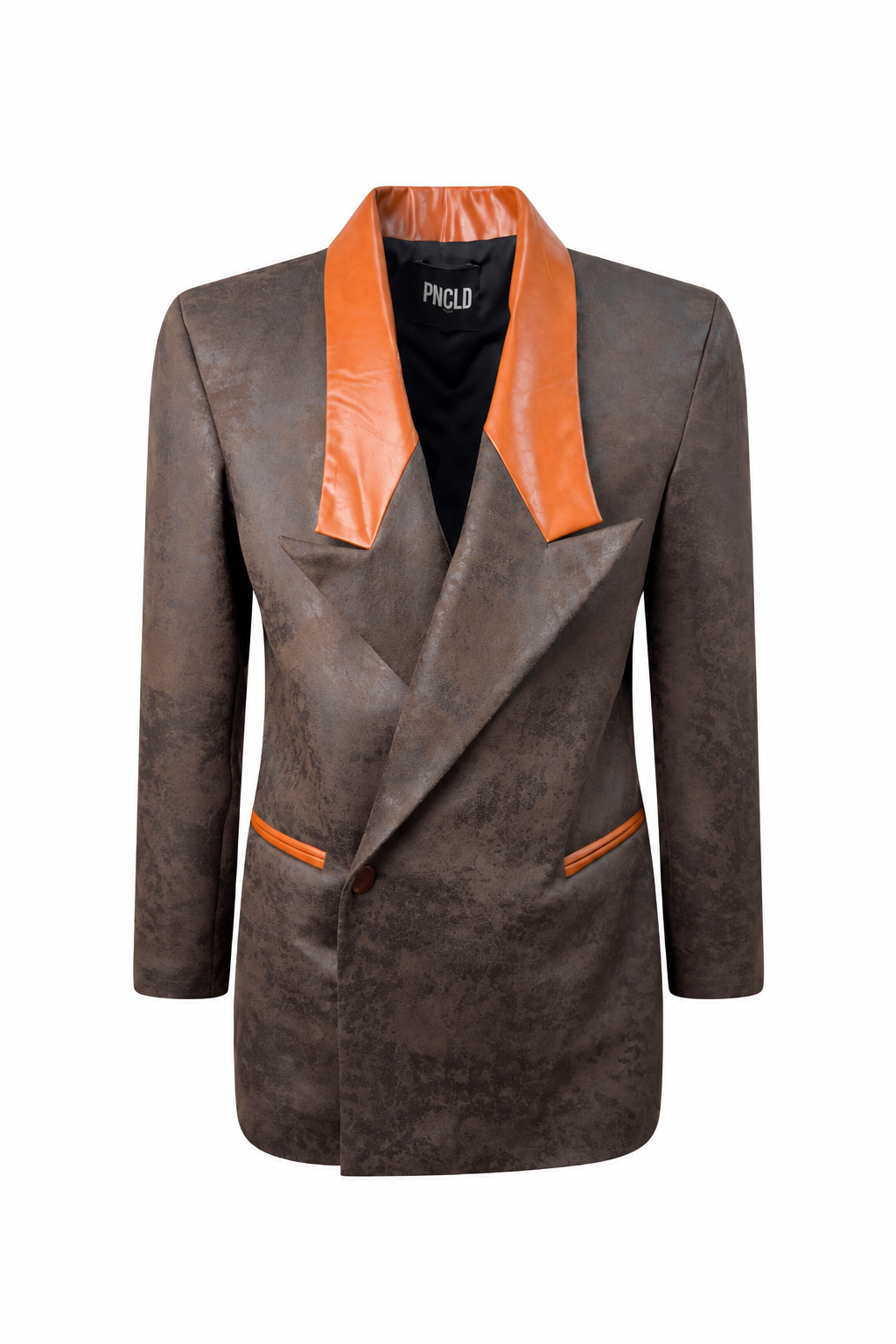 Giacca col revers en daim et simili cuir