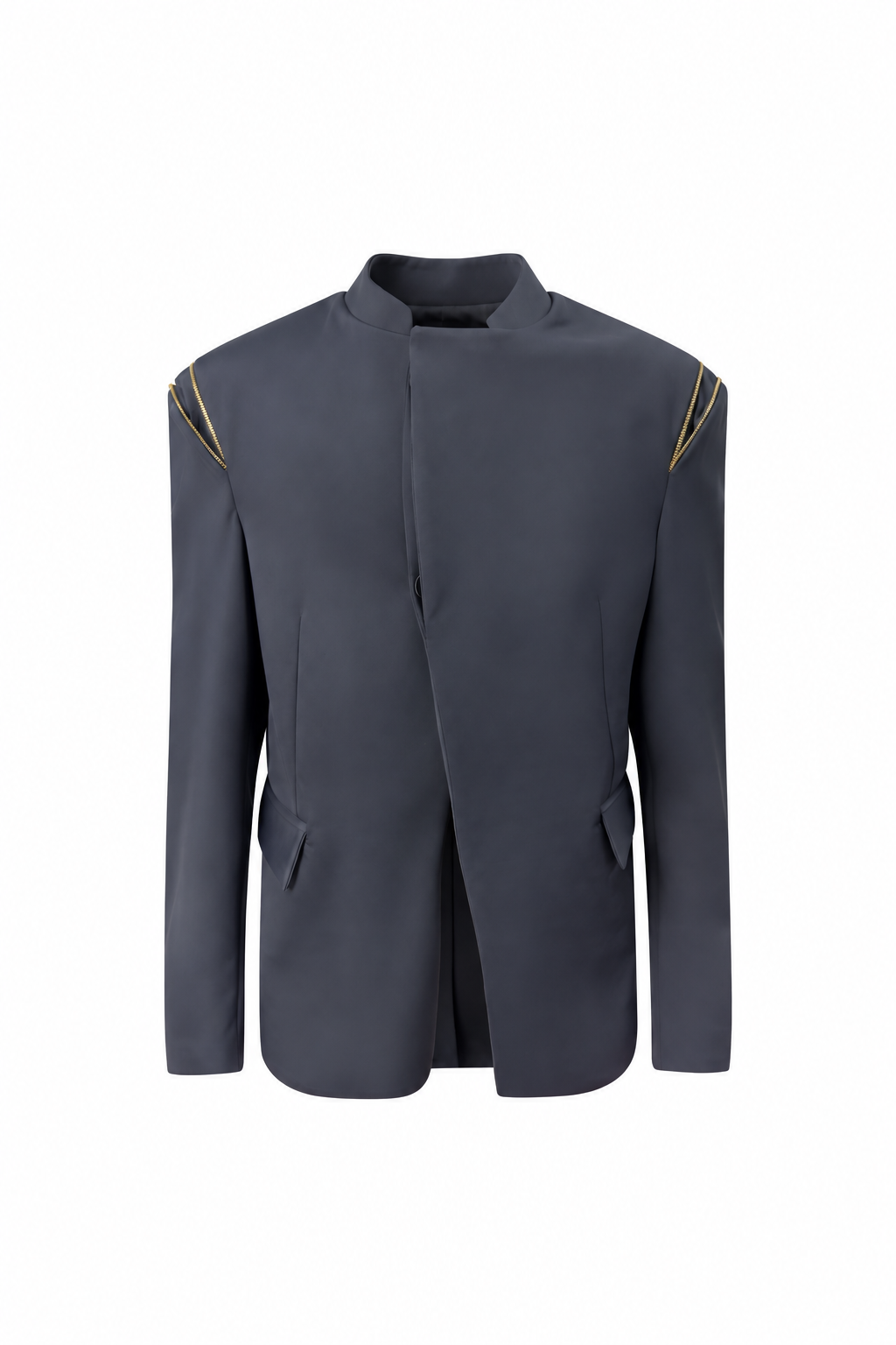 Giacca coréenne noire avec zip