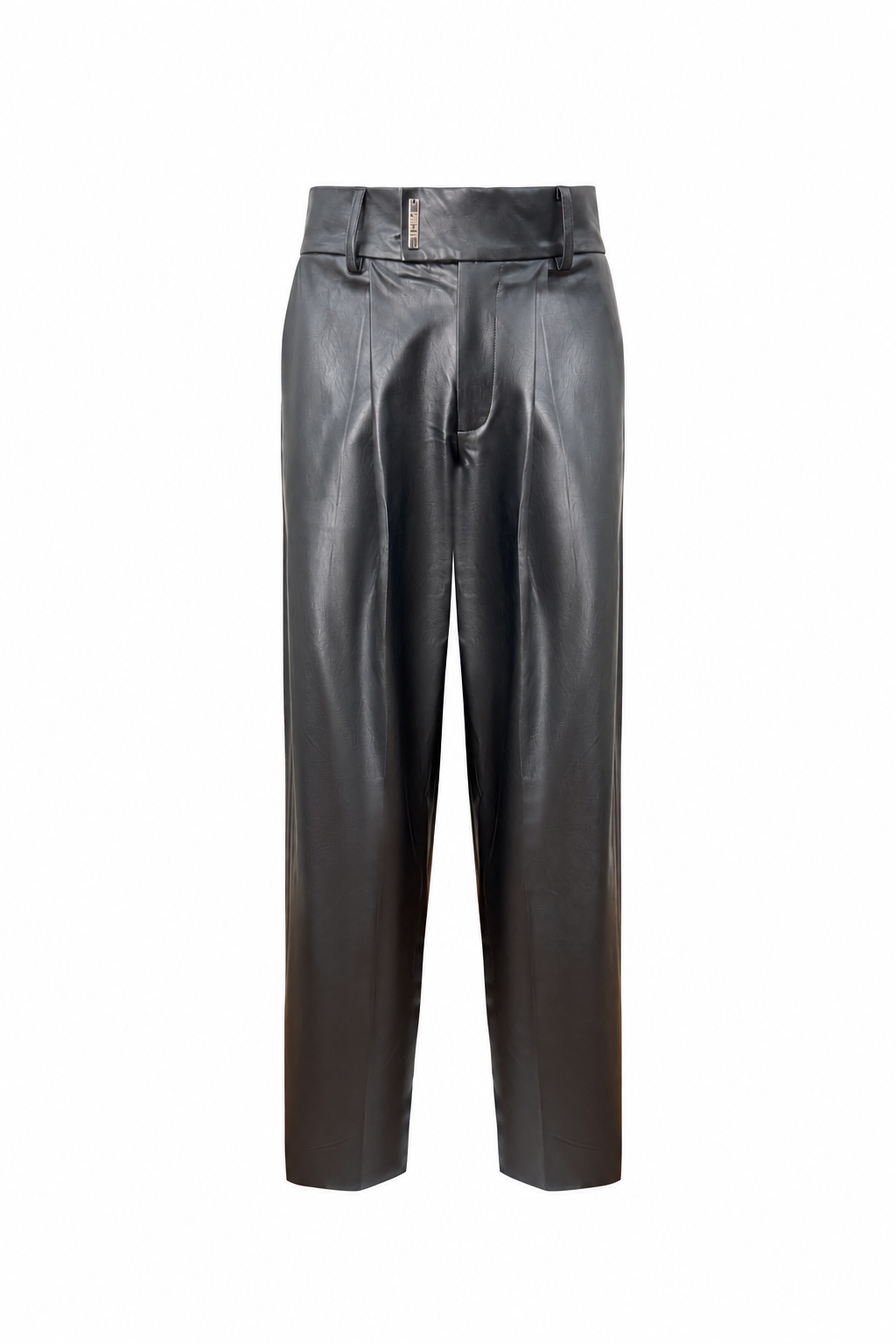 Baggy Ecopelle Schwarz mit Reißverschluss
