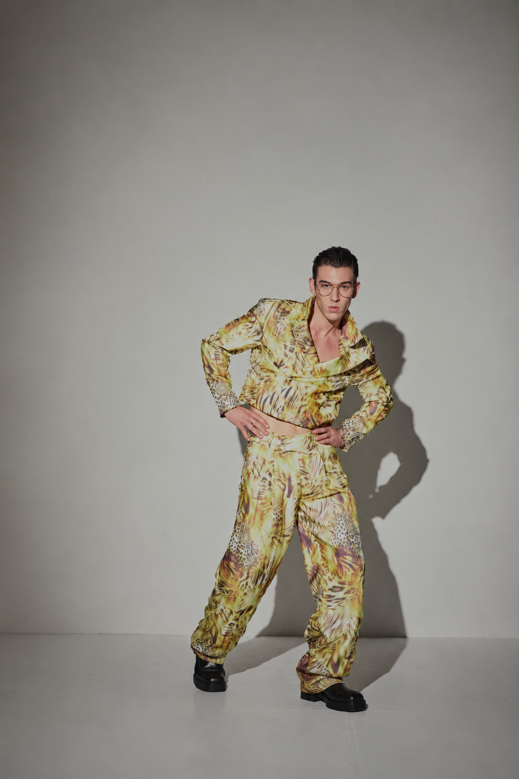 Bolero-Jacke Animalier in Acidgrün