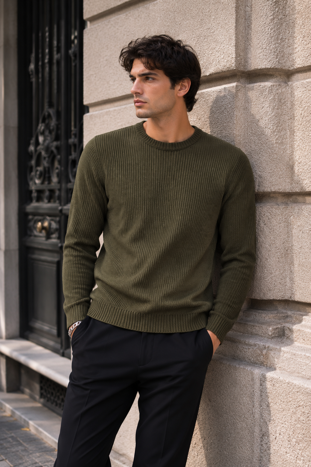 Maglione 圓領滾石樂隊 - 綠色軍事風