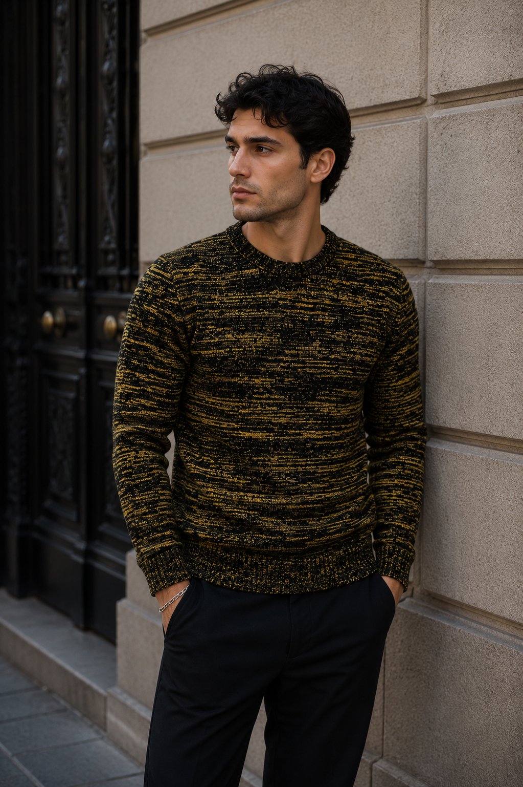 Maglione Girocollo LENNON - Gelb/Schwarz