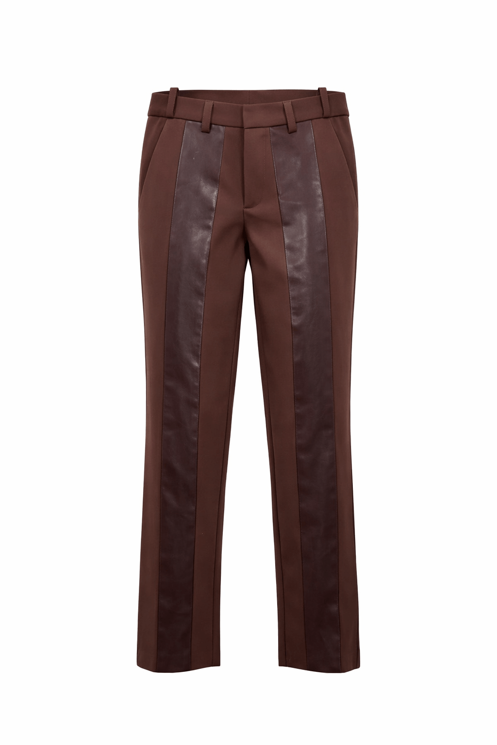 Pantalone Regolare Marrone Banda Raso