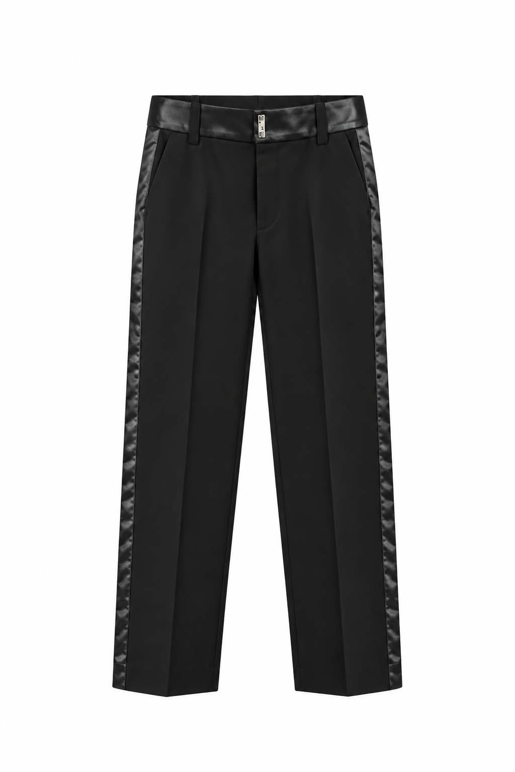 Pantalone Palazzo Nero Banda Laterale Nera